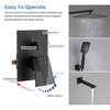 Kibi Cube Pressure Balanced 3-Function Shower System with Rough-In Valve, Matte Black KSF406MB